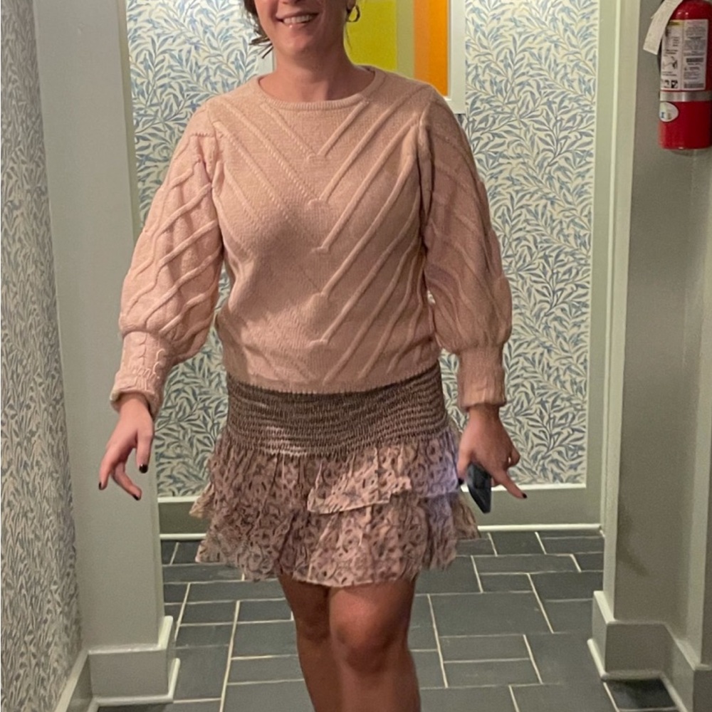 Blush Floral Smocked Mini Skirt